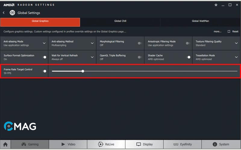 Cách bật AMD Frame Rate Target Control