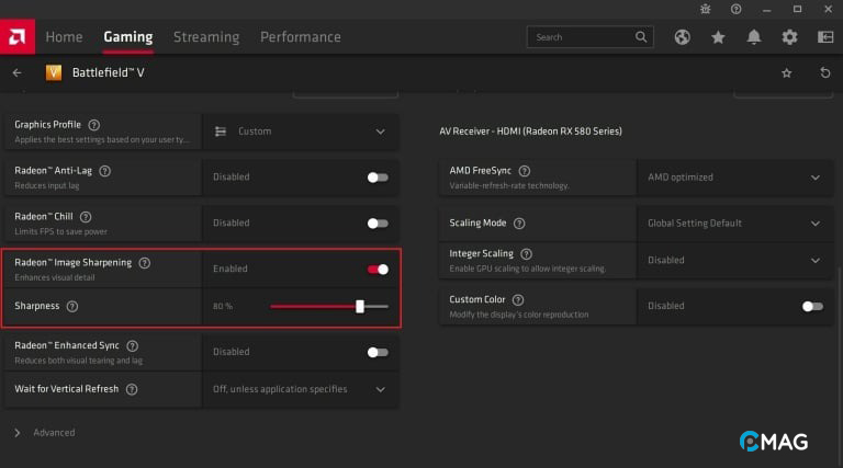 Cách bật Radeon Image Sharpening