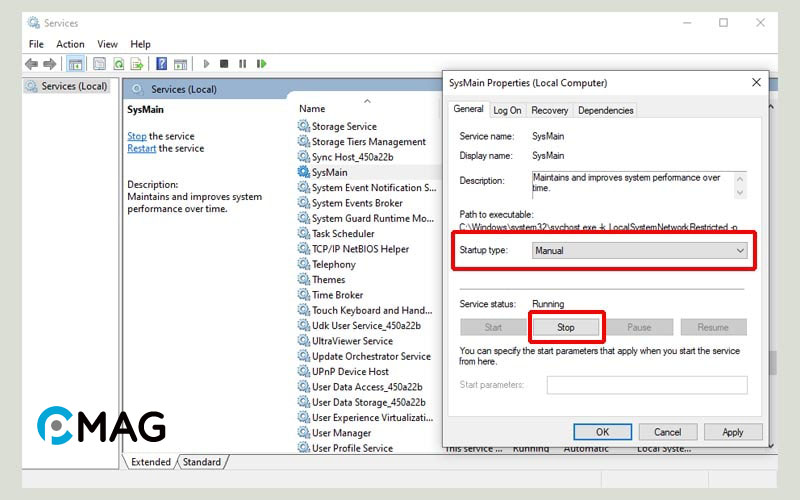 Tắt SysMain Service