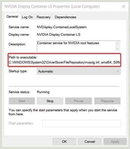 Copy file NVDisplay.Container vào thư mục Startup