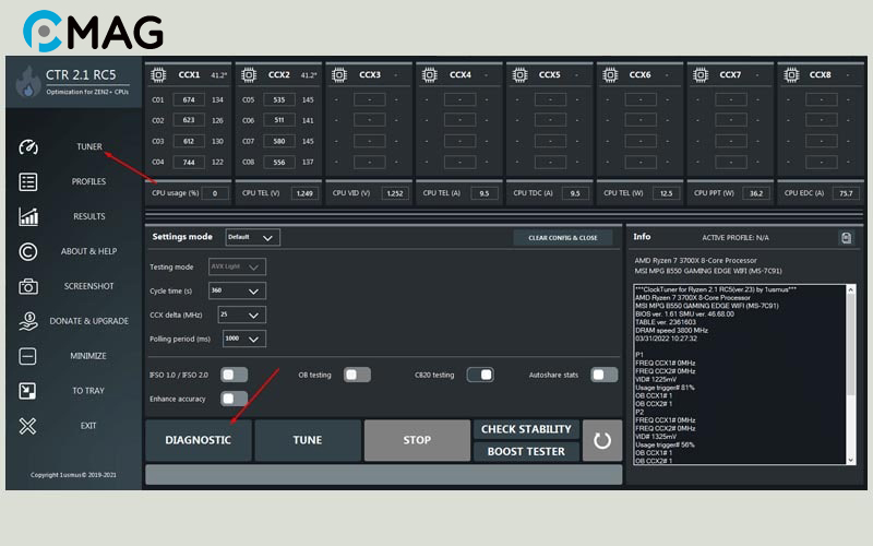 Undervolt CPU Thông qua Clock Tuner