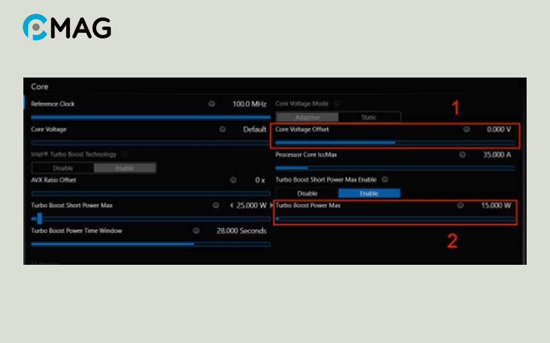 Undervolt CPU Thông qua Intel XTU