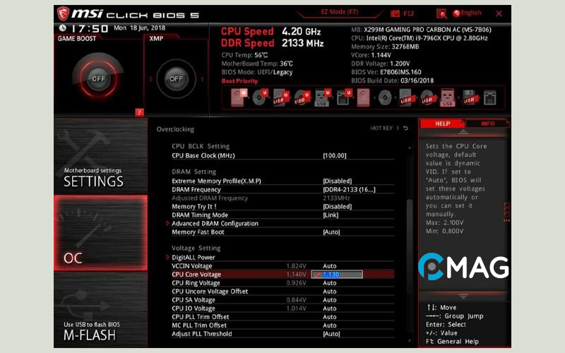 Undervolt CPU Thông qua BIOS