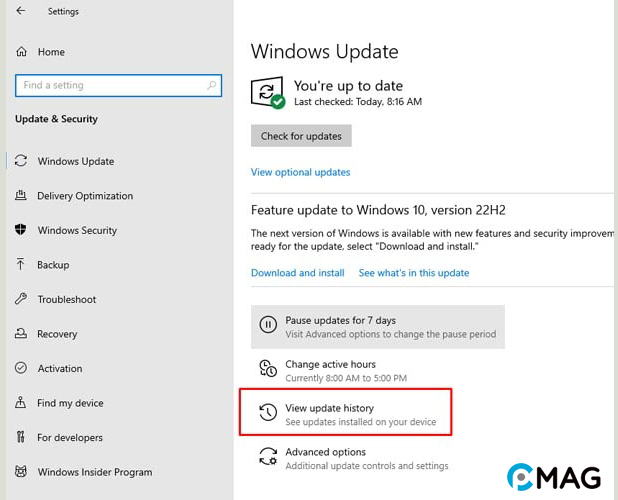 Gỡ bỏ Windows Updates