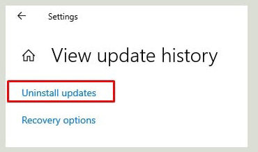 Gỡ bỏ Windows Updates