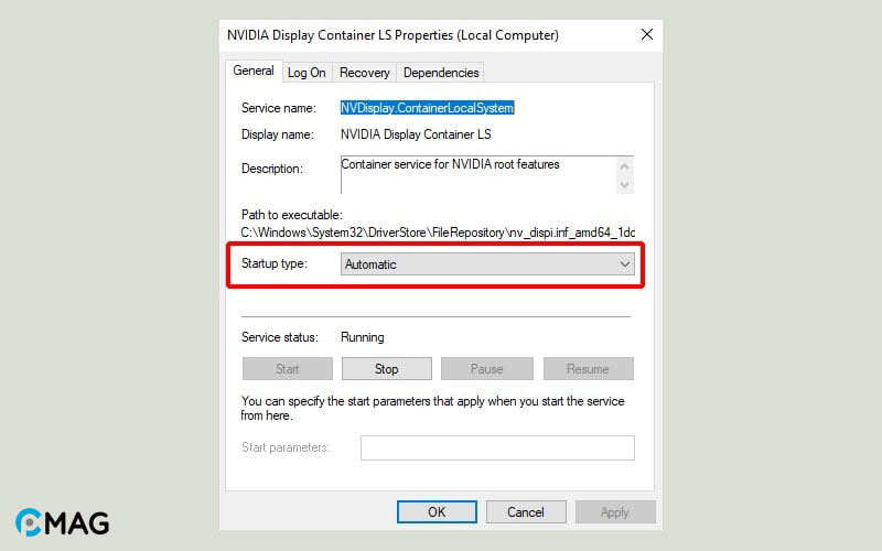 Kiểm tra NVIDIA Display Driver Services