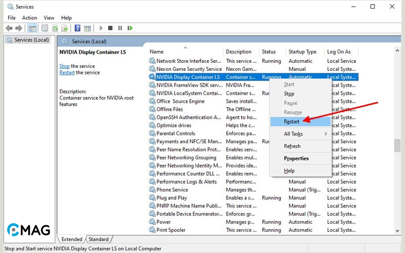 Khởi động lại các service của NVIDIA