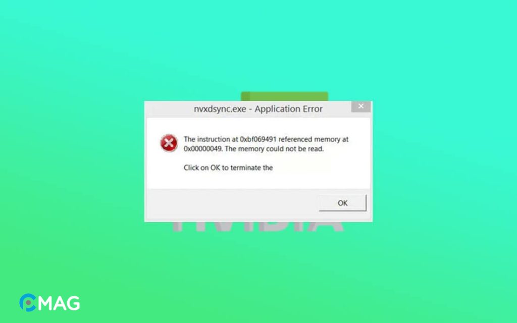 fix lỗi nvxdsync.exe Application Error