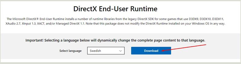 Cài đặt DirectX Runtime Libraries