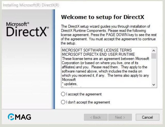 Cài đặt DirectX Runtime Libraries