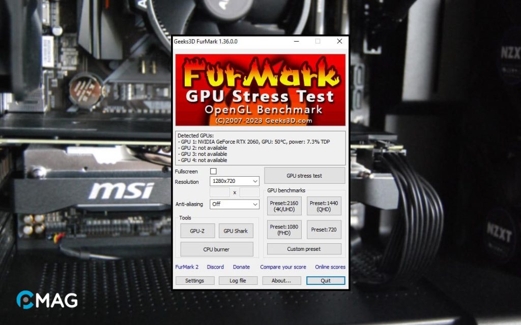 Hướng dẫn Stress test GPU bằng phần mềm FurMark