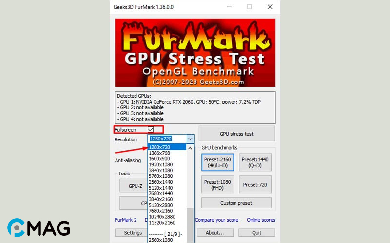 Cách stress test GPU bằng FurMark