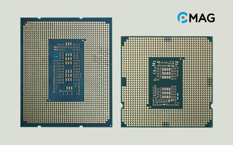 Hình ảnh mặt sau của CPU máy tính