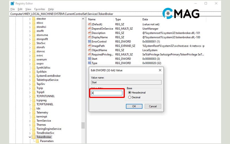 Chỉnh sửa cài đặt trong Registry Editor