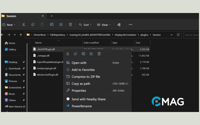Xóa file _NvGSTPlugin.dll