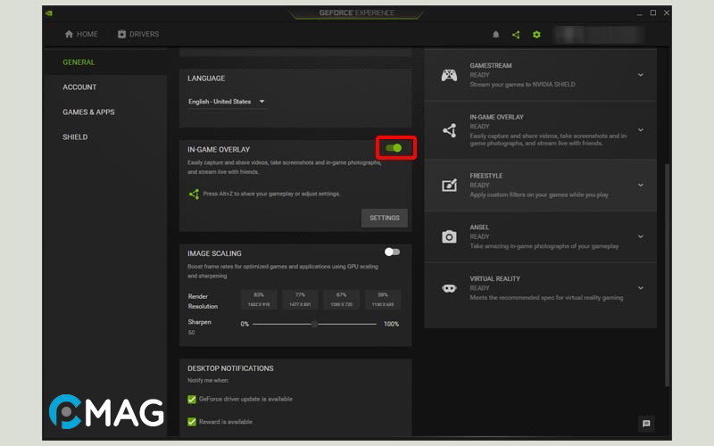 Tắt Nvidia In-Game Overlay