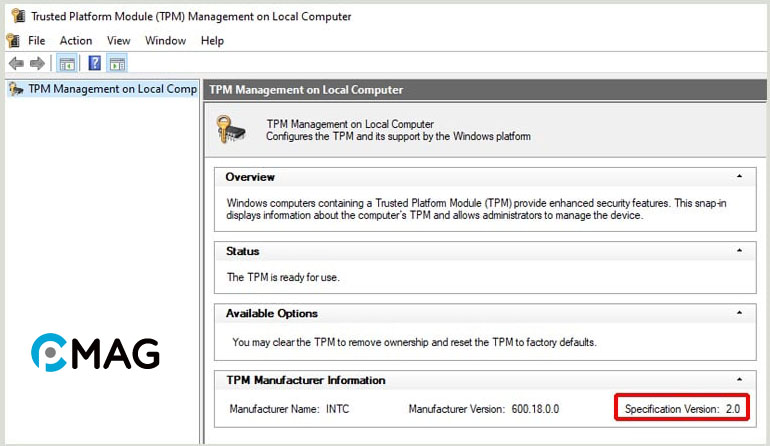 kiểm tra máy tính có hỗ trợ TPM 2.0