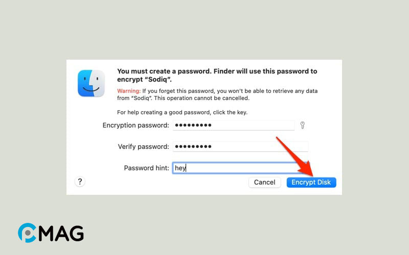 Tạo mật khẩu ổ cứng trên MacOS