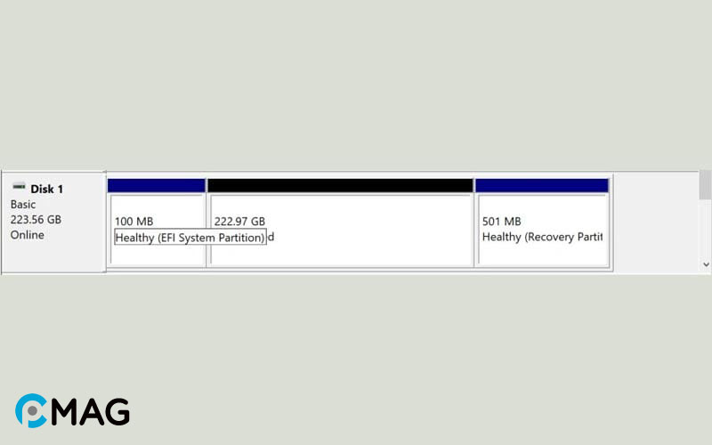 Thông qua Disk Management