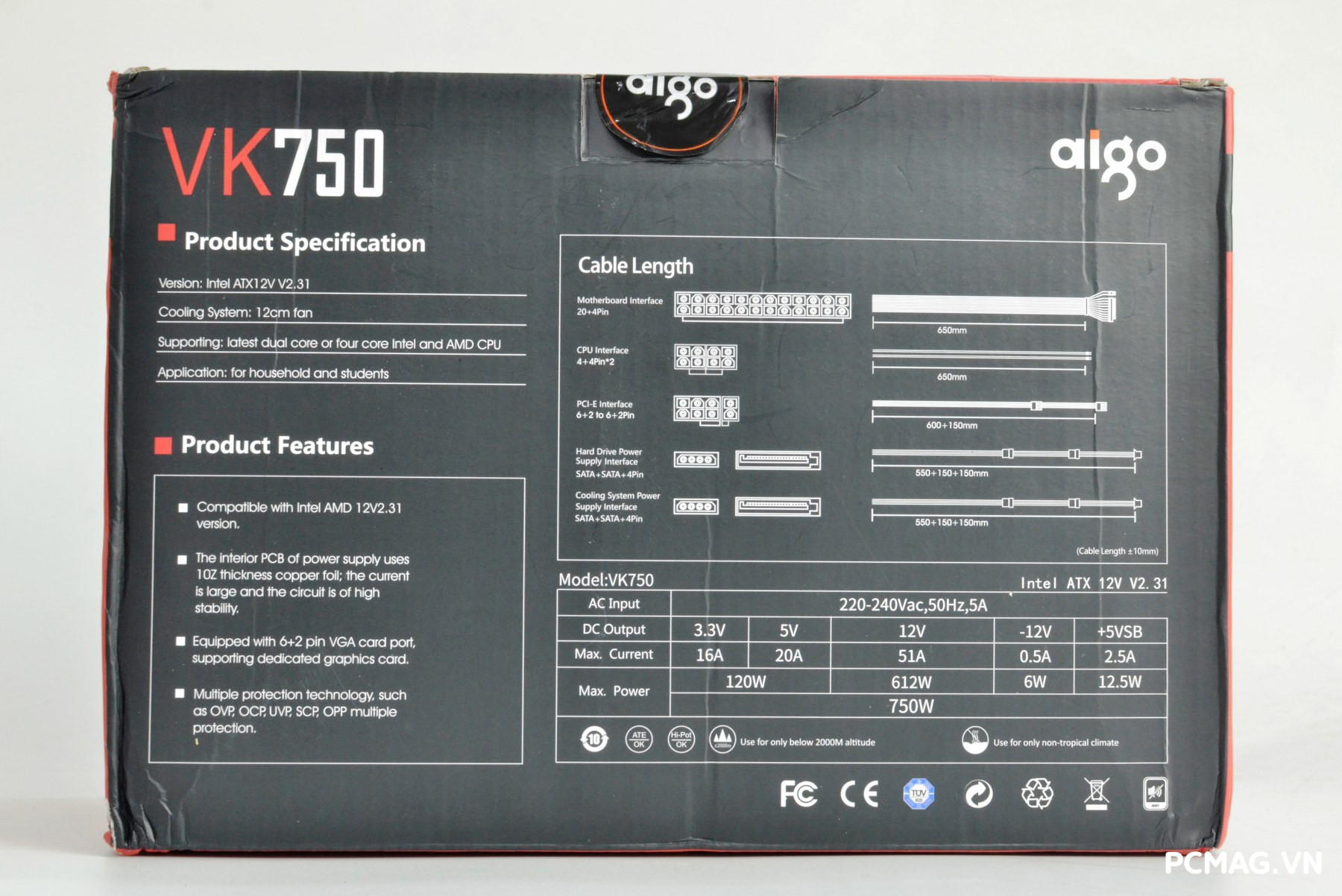 Đánh giá PSU AIGO VK750 750W