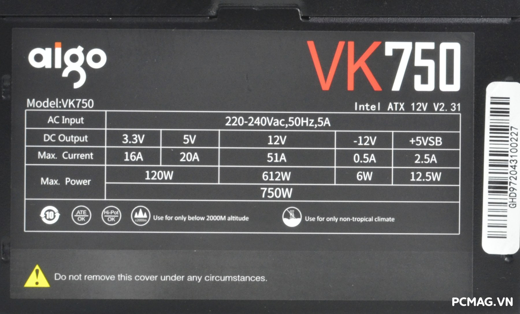 Đánh giá PSU AIGO VK750 750W