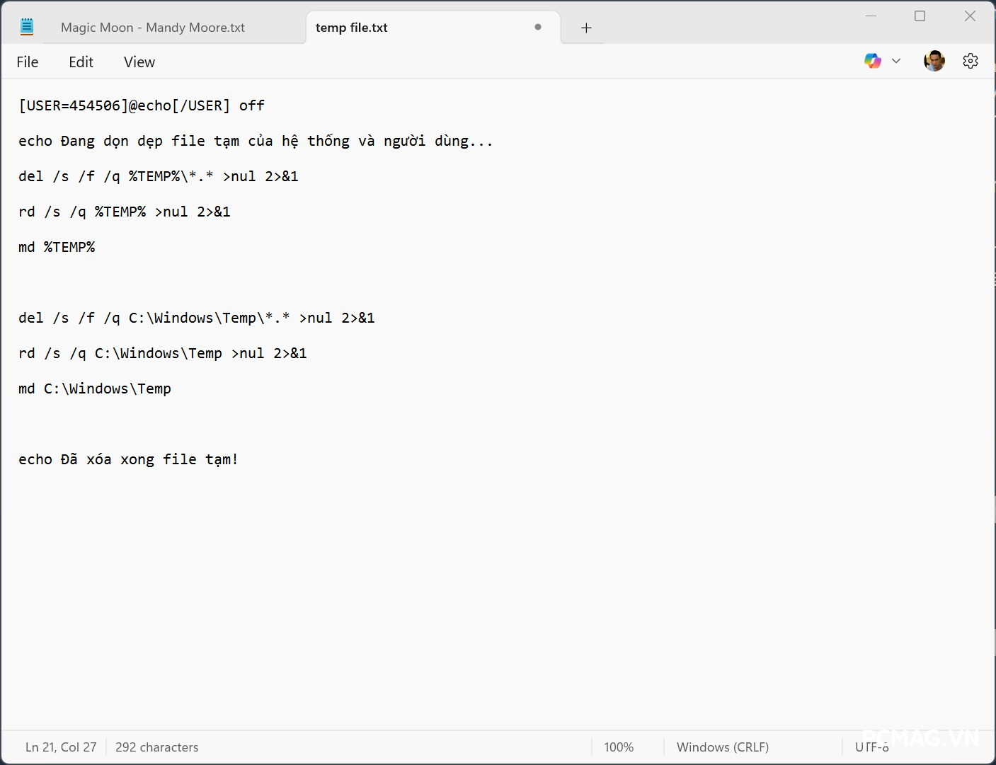 cách tự động xóa file tạm trên Windows 11
