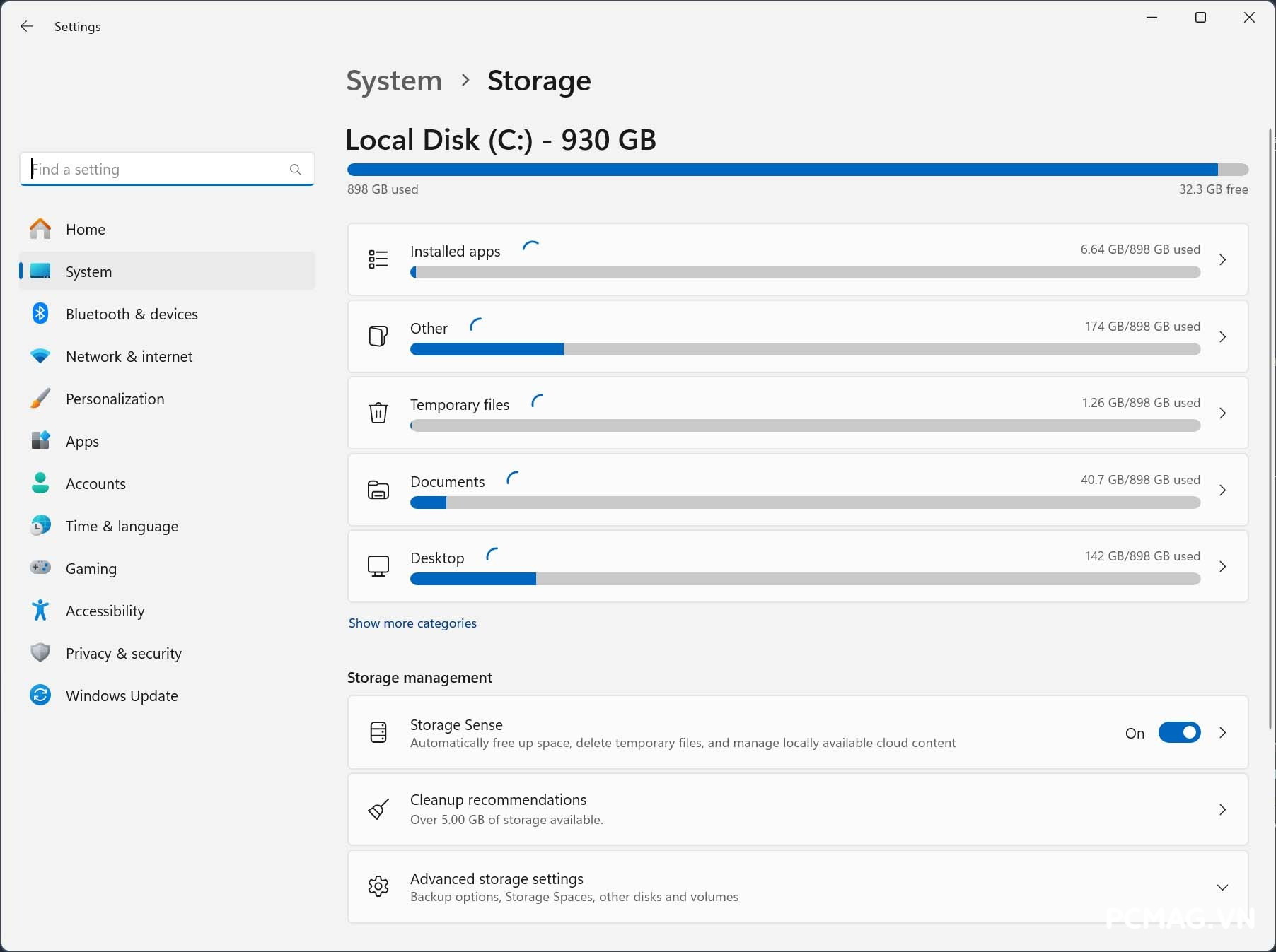 cách tự động xóa file tạm trên Windows 11