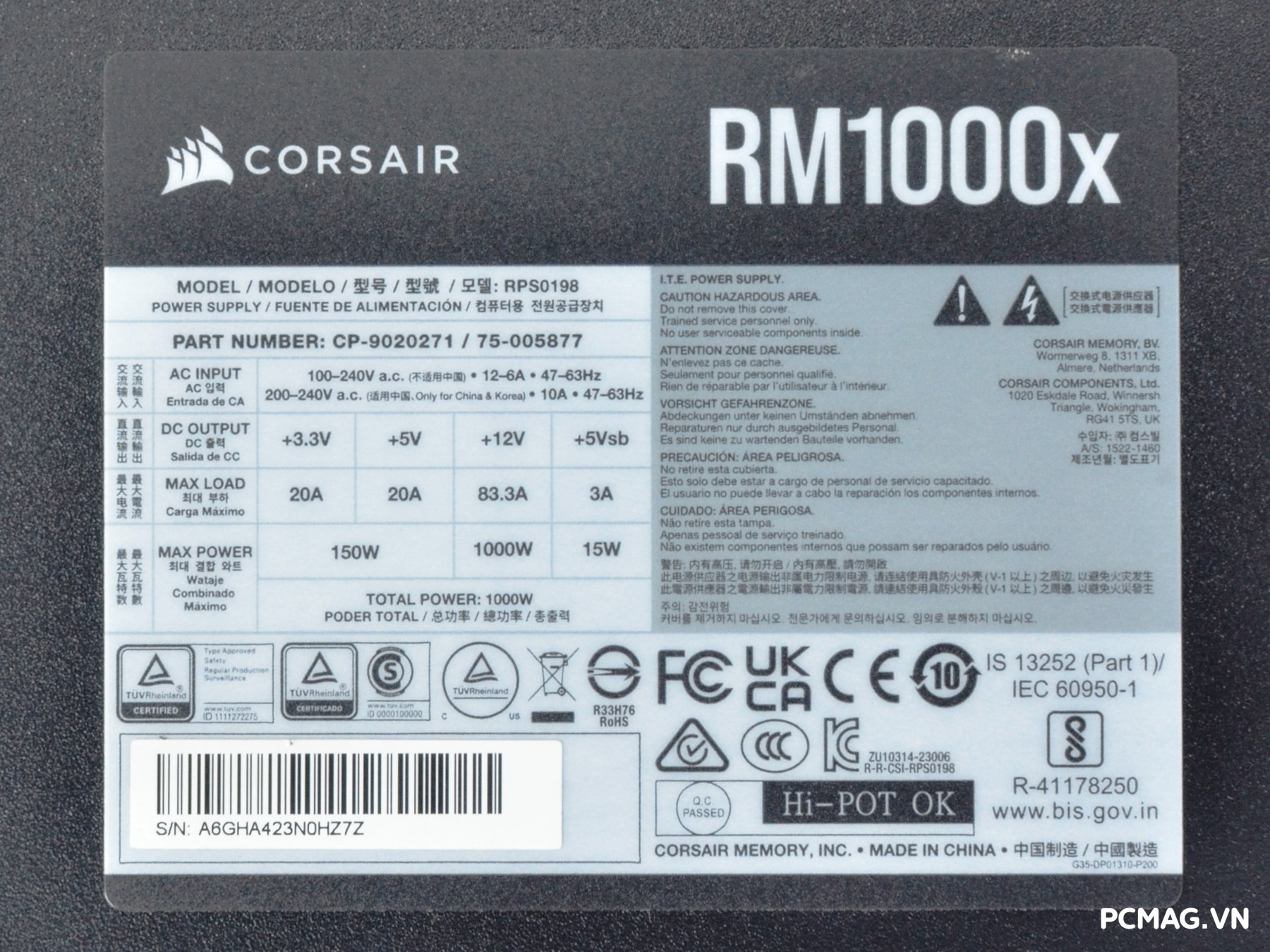 Đánh giá PSU Corsair RM1000x 1000W