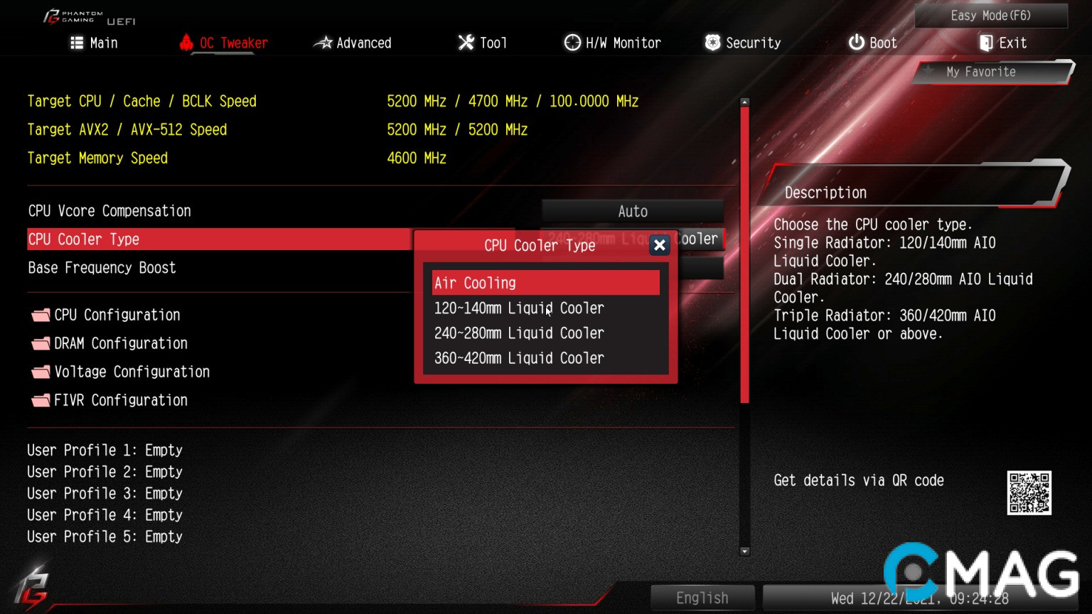 Tùy chỉnh giá trị voltage của các thành phần như CPU, RAM…
