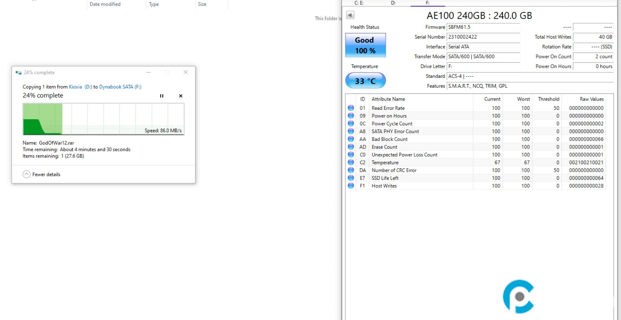 Dynabook AE100 – SSD SATA cho nhu cầu truy xuất nhanh!