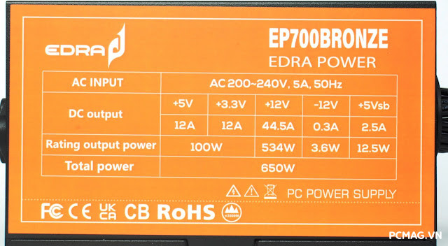 PSU EDRA EP700 Bronze 650W