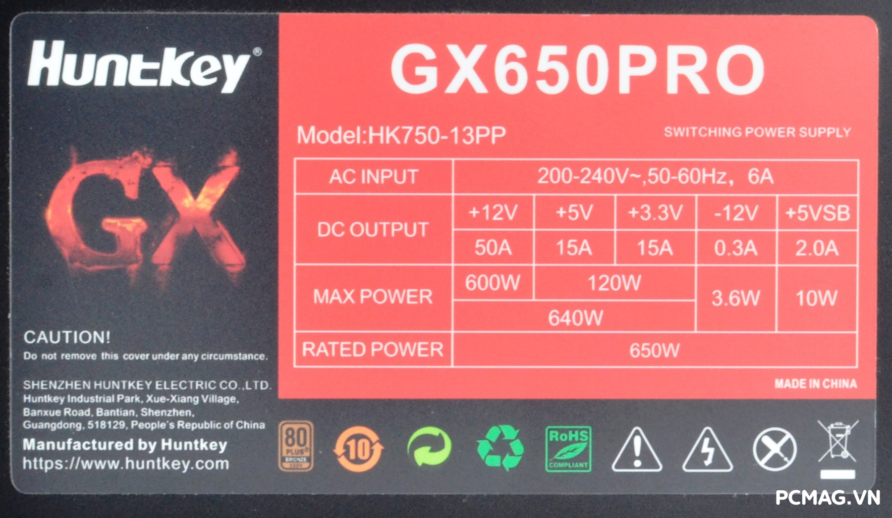 Đánh giá PSU Huntkey GX650PRO 650W