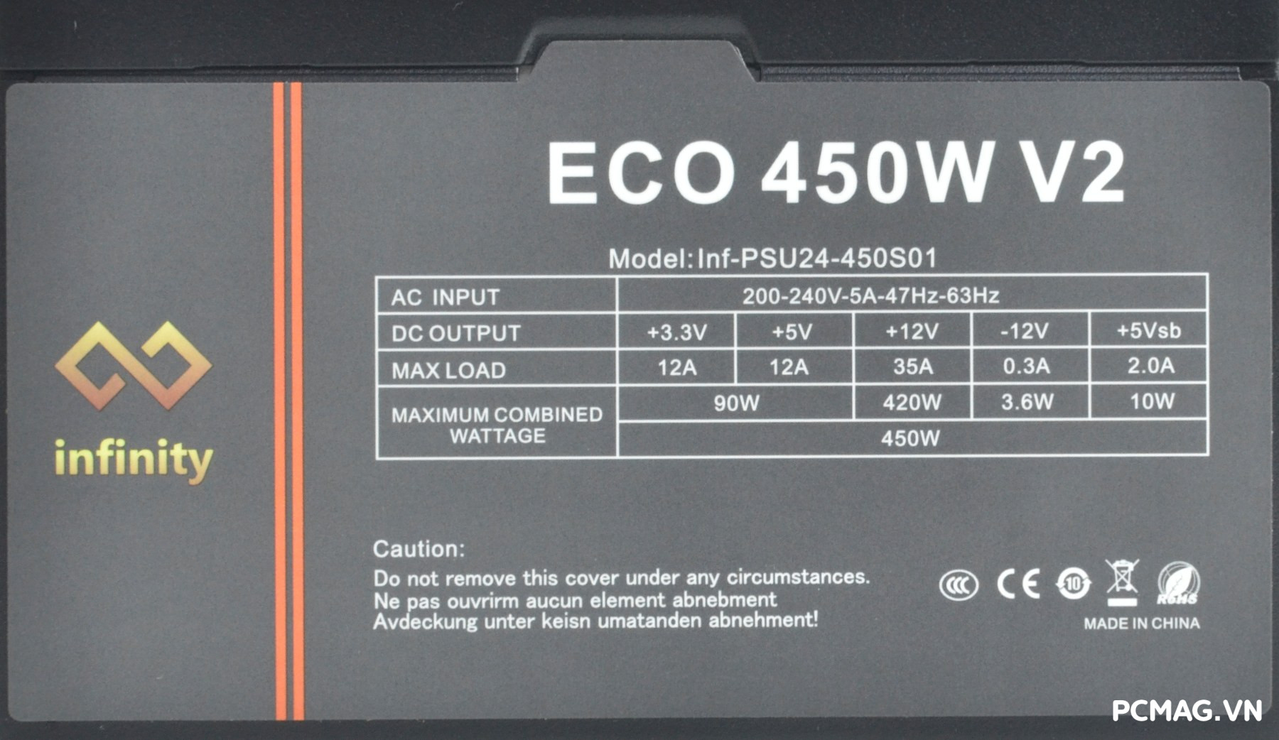 Đánh giá PSU Infinity ECO 450W V2