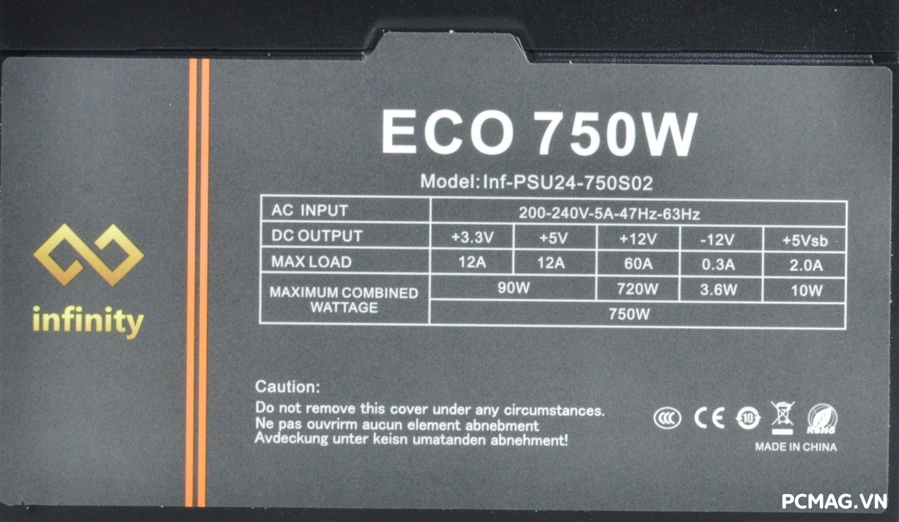 Đánh giá nguồn Infinity ECO 750W