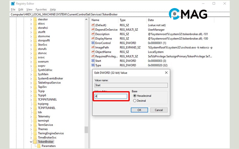 Chỉnh sửa cài đặt trong Registry Editor