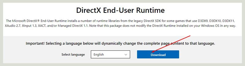 microsoft-directx-9 Download trực tiếp từ trang chủ Microsoft
