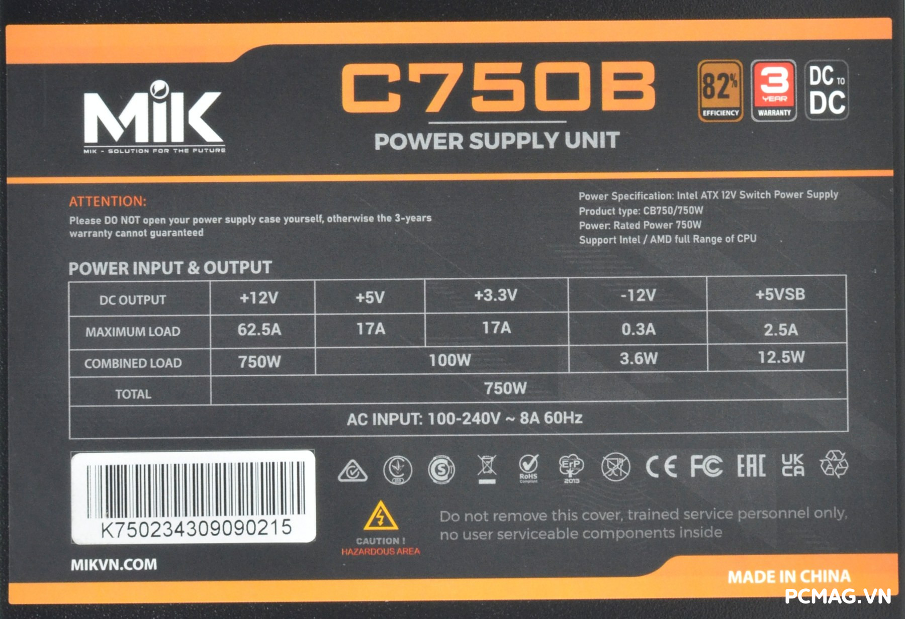 Đánh giá PSU MIK C750B 750W