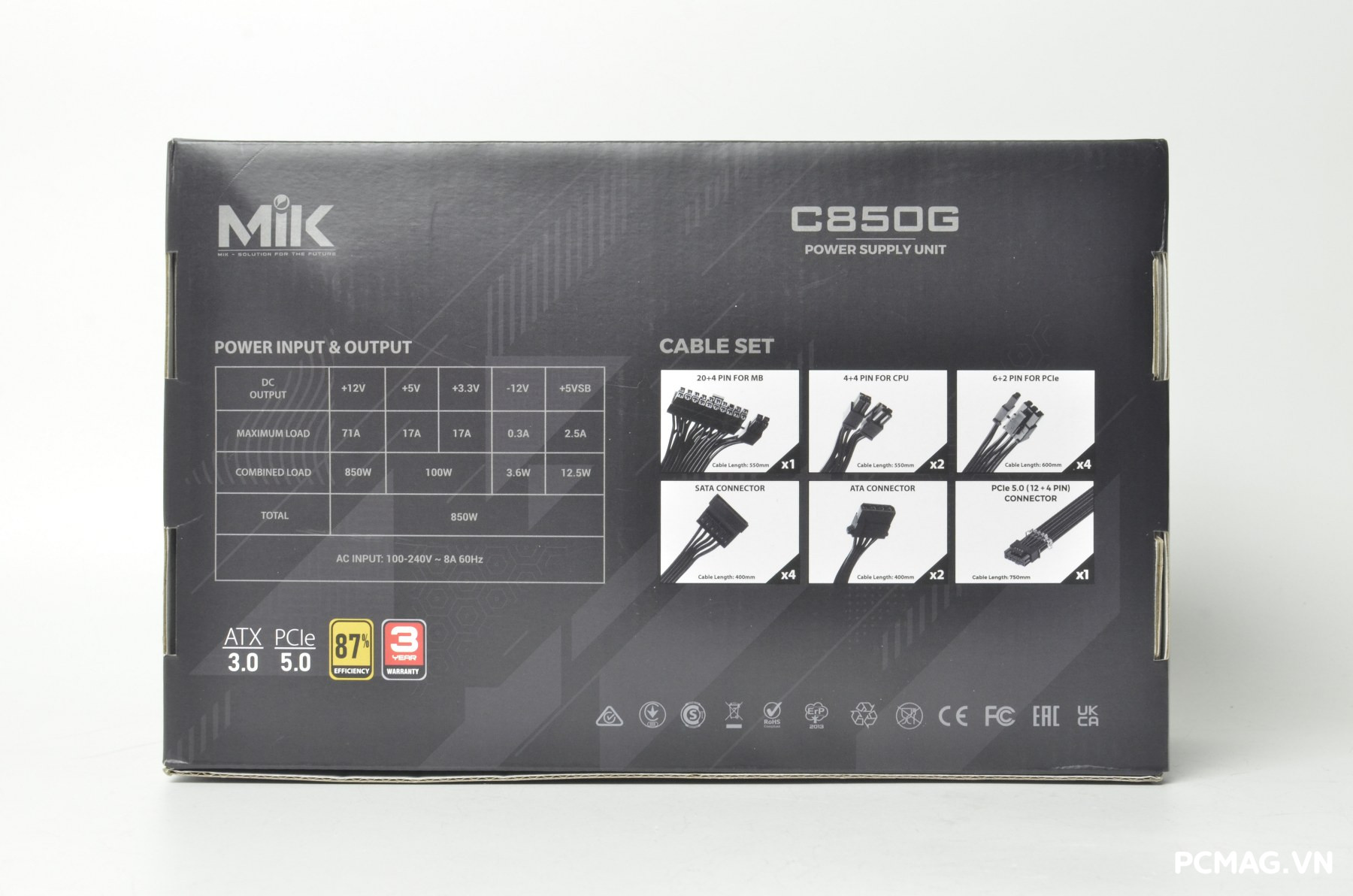 Đánh giá PSU MIK C850G 850W