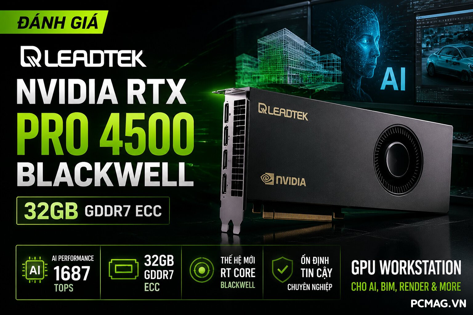 Đánh Giá LEADTEK NVIDIA RTX PRO 4500 Blackwell 32GB