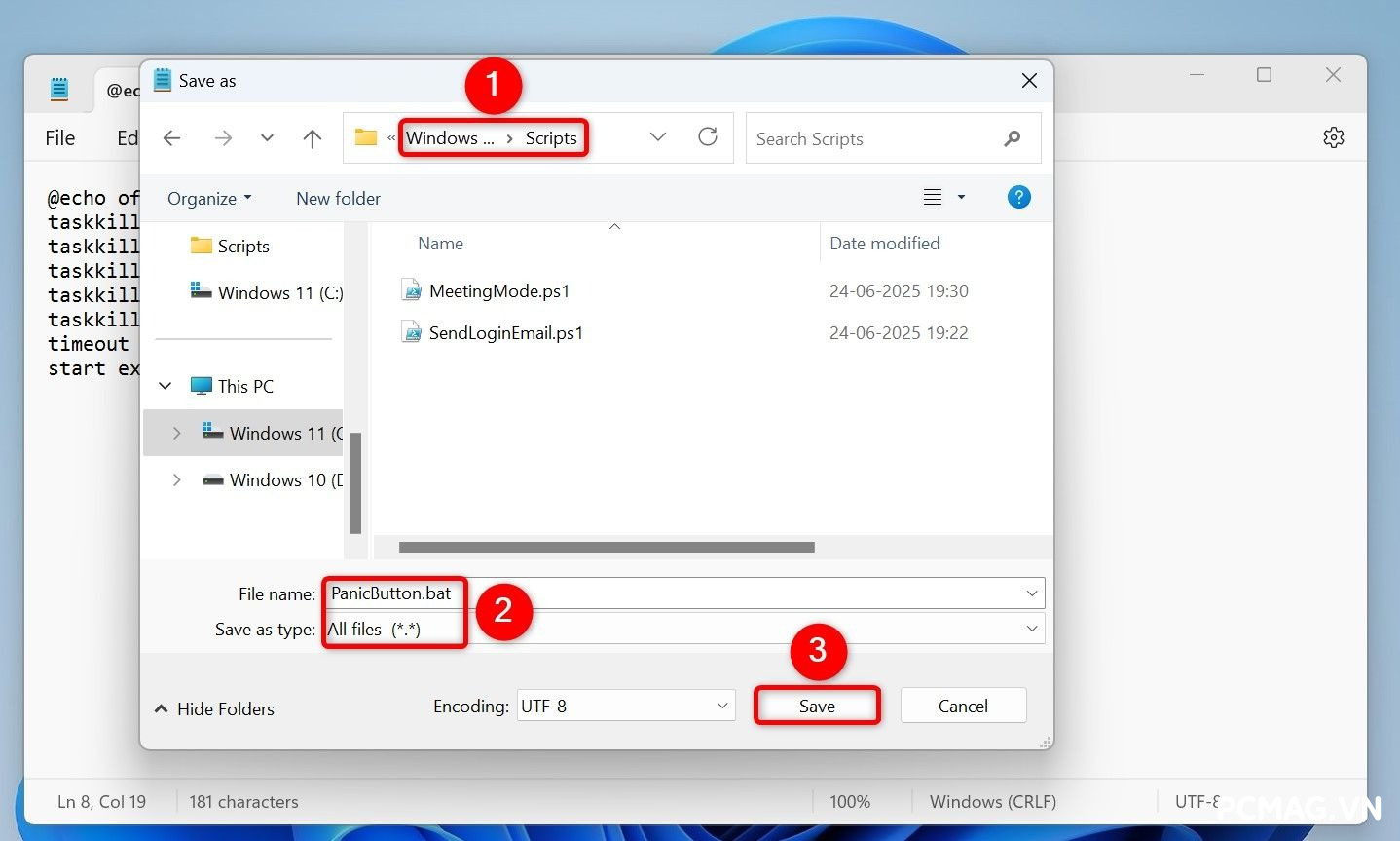 Tạo nút "thoát khẩn cấp" đóng nhanh mọi ứng dụng Windows 11