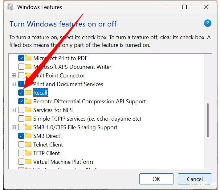 Cách tắt tính năng Recall trên Windows 11