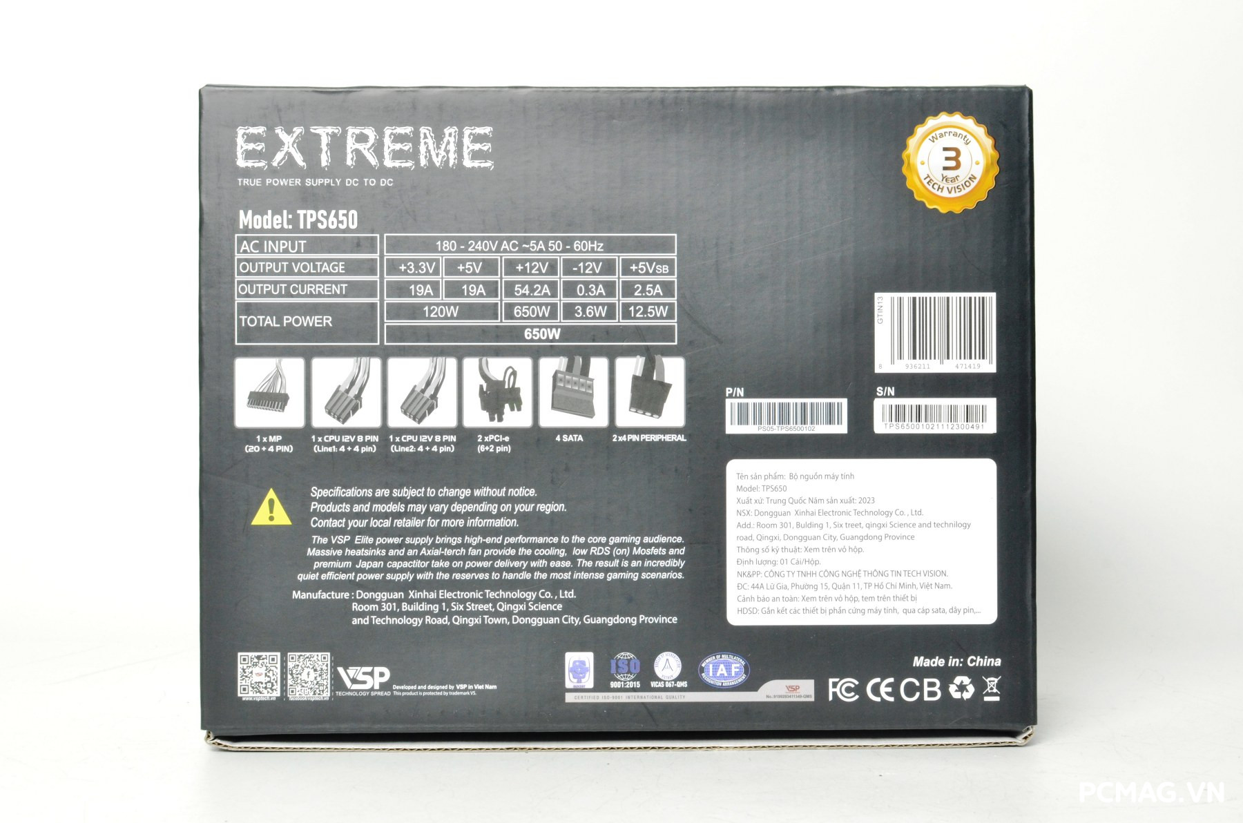 Đánh giá PSU VSP Extreme TPS650 650W