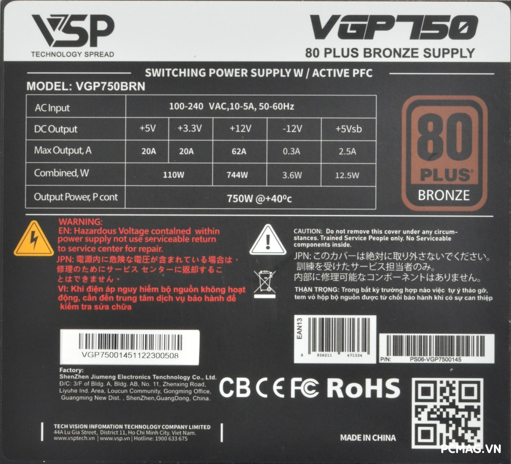 Đánh giá PSU VSP VGP750 750W