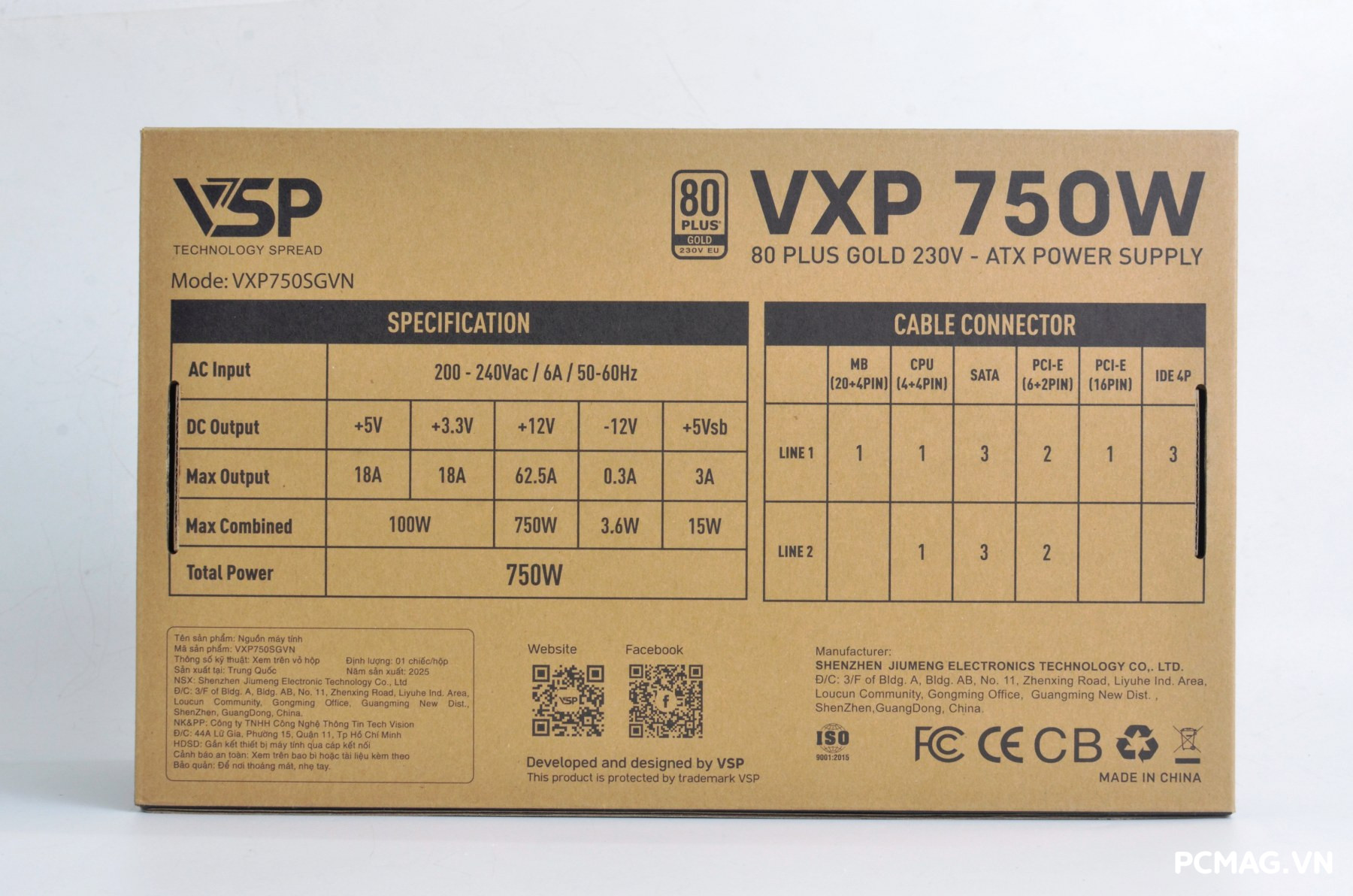 Đánh giá Nguồn VSP VXP750SGVN 750W